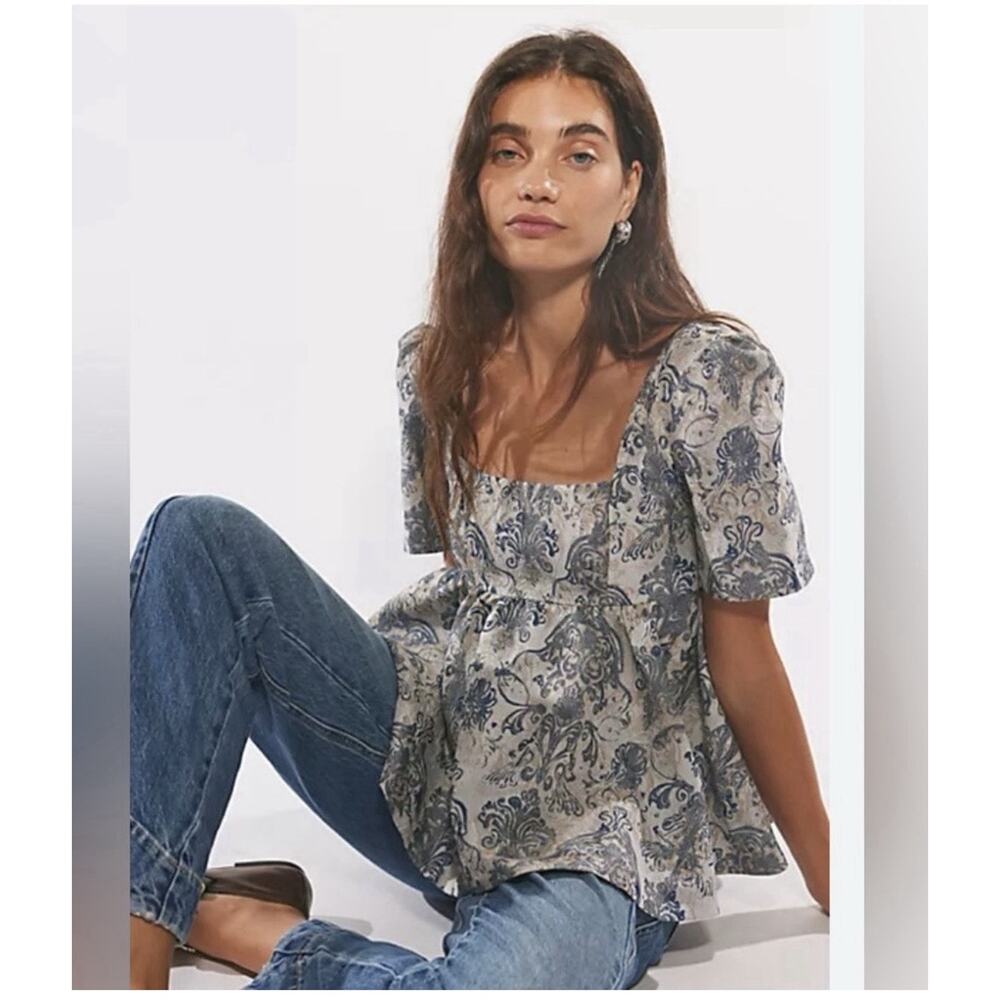 NWT FREE PEOPLE Eloise Jacquard Blouse SZ. XS MSRP $168